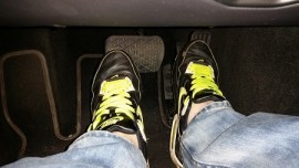 Ina revving Mercedes in Nike Air Max Sneaker